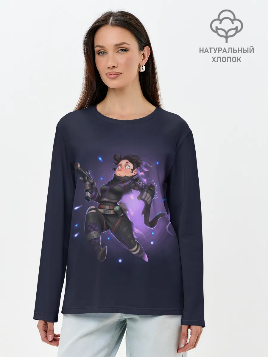 Лонгслив женский. Хлопок / Межпространственный боец