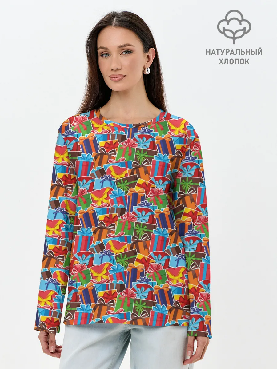 Лонгслив женский. Хлопок / Подарки на Праздник