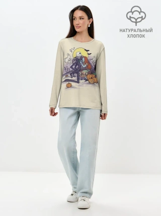 Лонгслив женский. Хлопок / Персонажи Хэллоуина