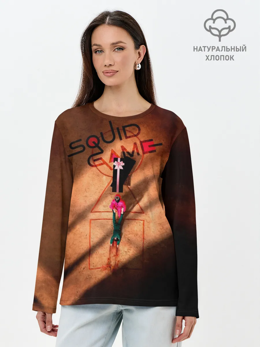 Лонгслив женский. Хлопок / Squid Game Игра в кальмара корейский сериал