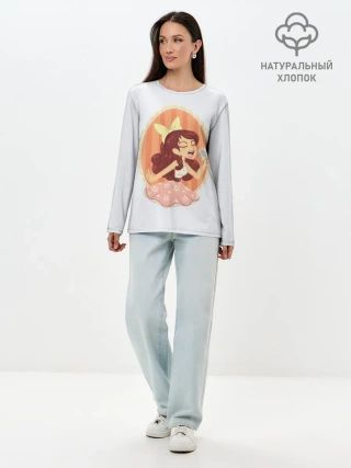 Лонгслив женский. Хлопок / Рисунок Арианы