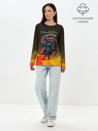 Лонгслив женский. Хлопок / Children of Bodom | Skeleton on a horse