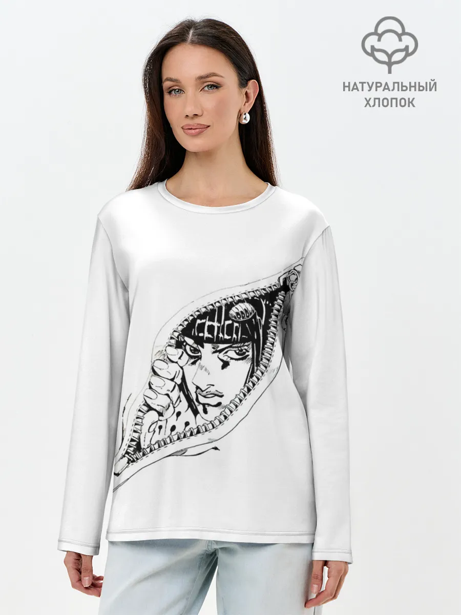 Лонгслив женский. Хлопок / Бруно Буччелати внутри из Джоджо