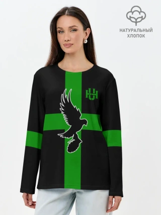 Лонгслив женский. Хлопок / Hollywood Undead заеленный крест