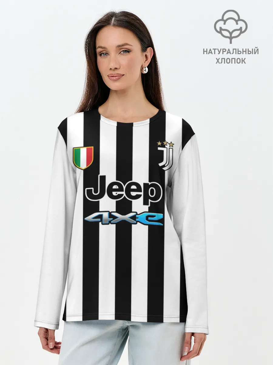 Лонгслив женский. Хлопок / Форма Ювентуса домашняя 2021/2022