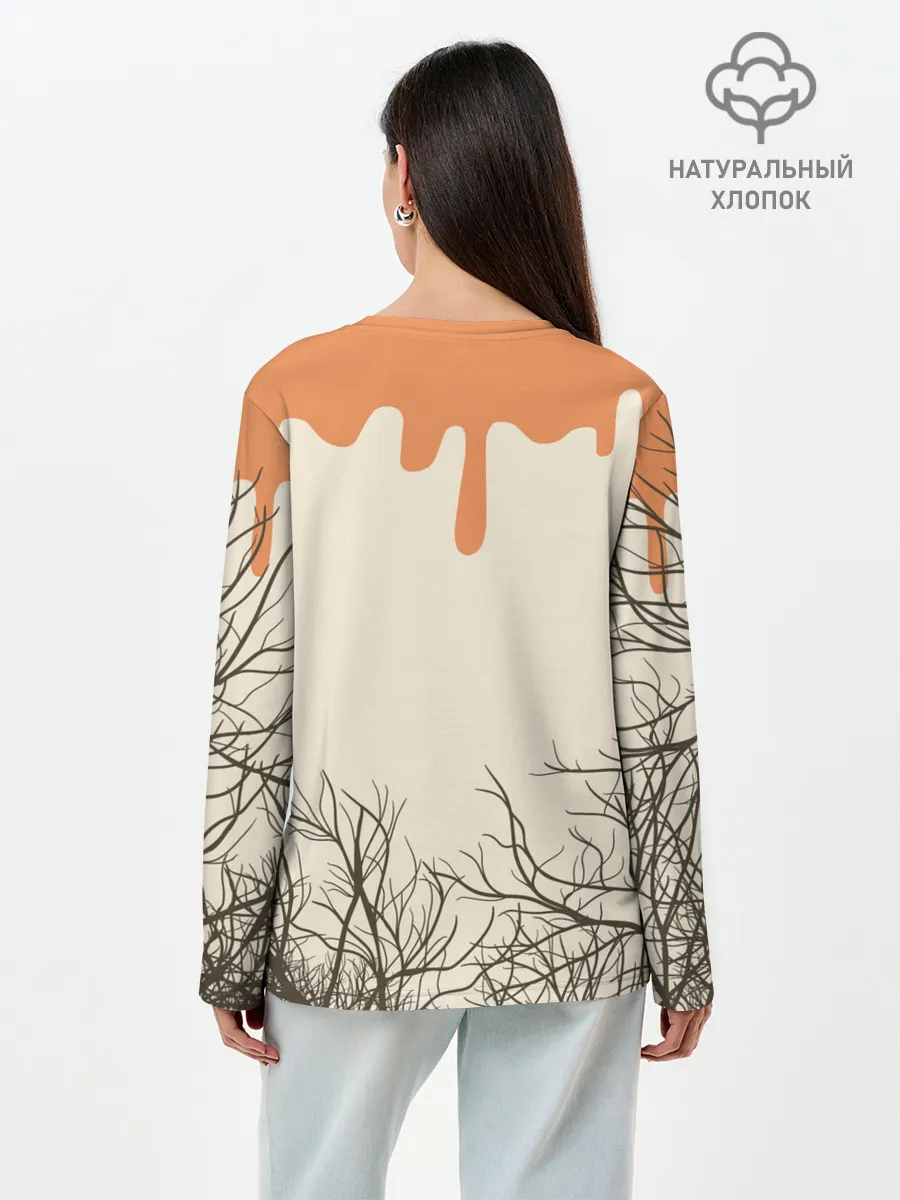 Лонгслив женский. Хлопок / ВЕДЬМА В ШЛЯПЕ