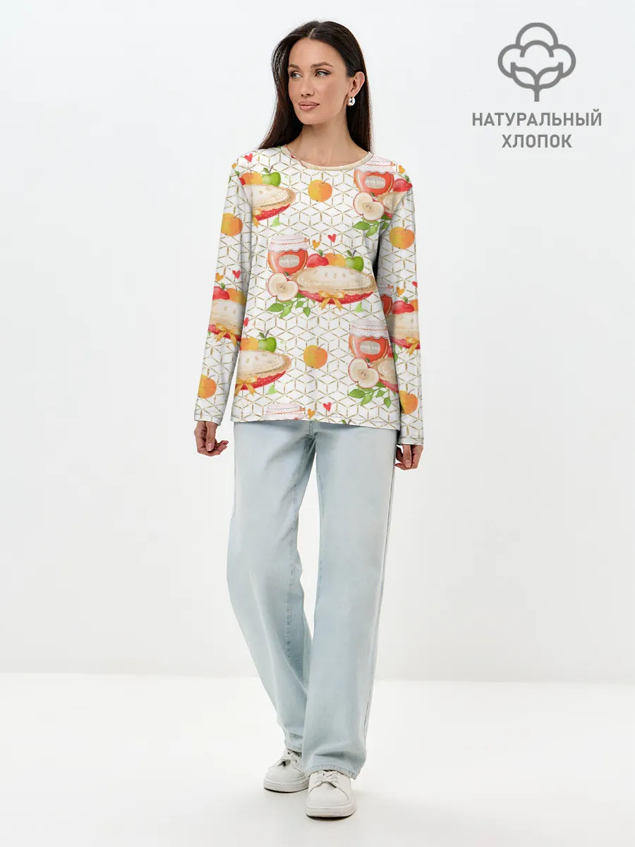 Лонгслив женский. Хлопок / Яблочный пирог
