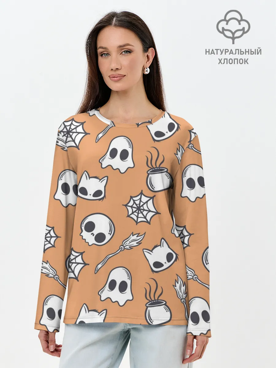 Лонгслив женский. Хлопок / Праздничные шалости