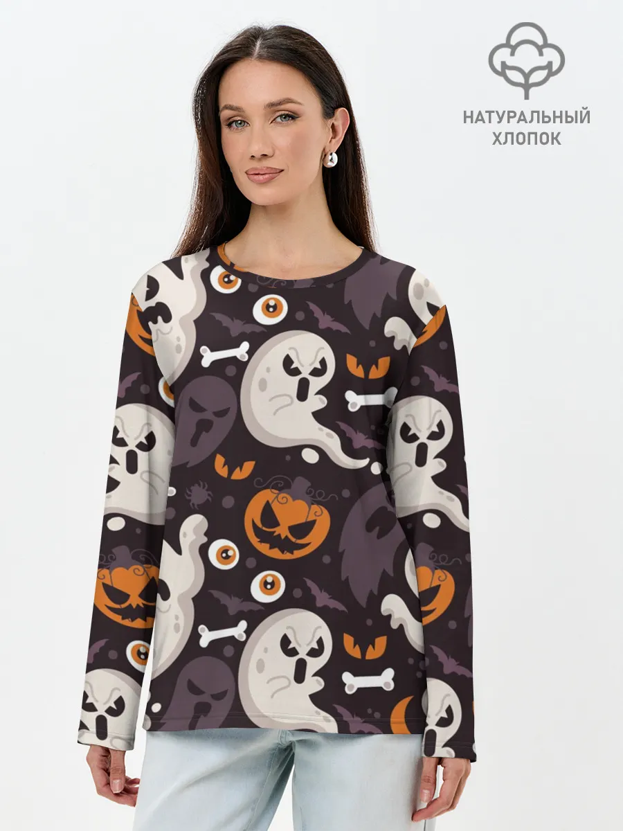 Лонгслив женский. Хлопок / Мрачный праздник