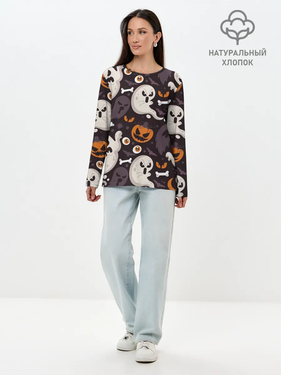 Лонгслив женский. Хлопок / Мрачный праздник
