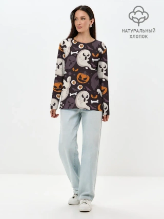 Лонгслив женский. Хлопок / Мрачный праздник