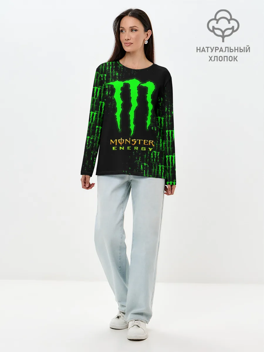 Лонгслив женский. Хлопок / MONSTER ENERGY NEON | МОНСТЕР НЕОН