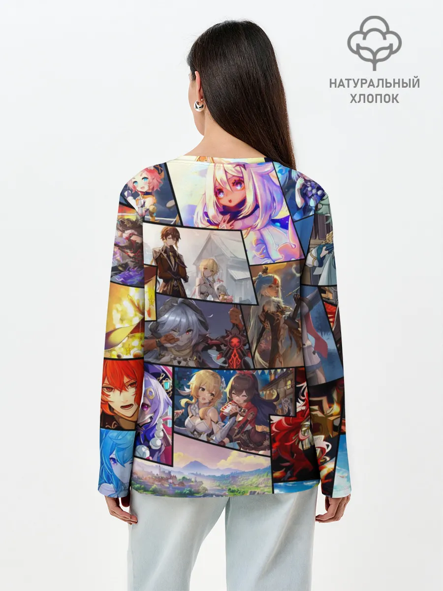 Лонгслив женский. Хлопок / Геншин импакт, персонажи