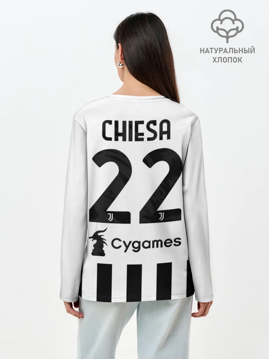 Лонгслив женский. Хлопок / Федерико Кьеза Ювентус форма 2021/2022