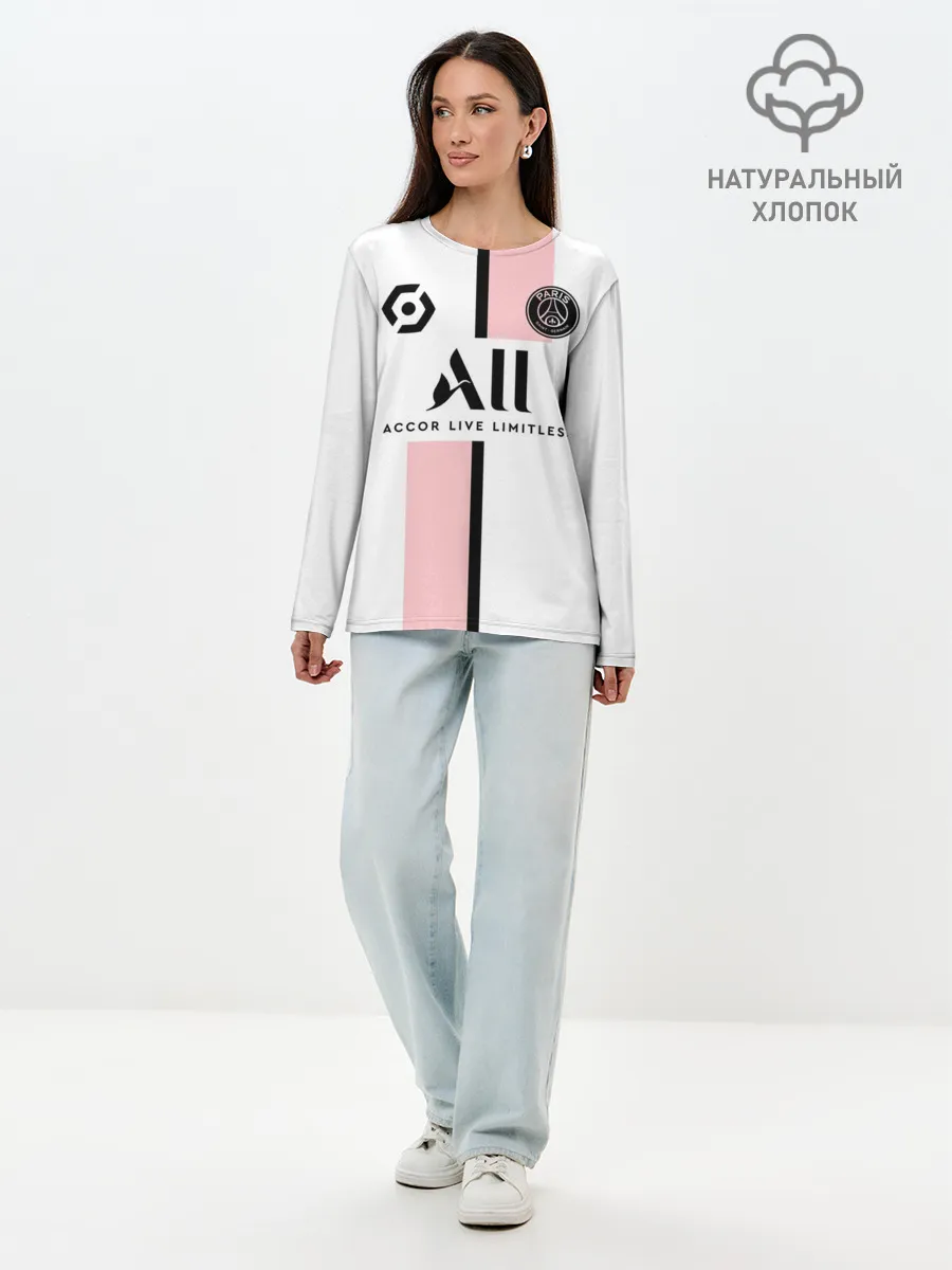 Лонгслив женский. Хлопок / Неймар ПСЖ гостевая форма 2021/2022