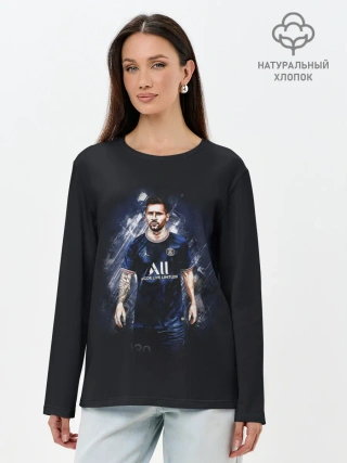 Лонгслив женский. Хлопок / Lionel Messi Paris Saint-Germain