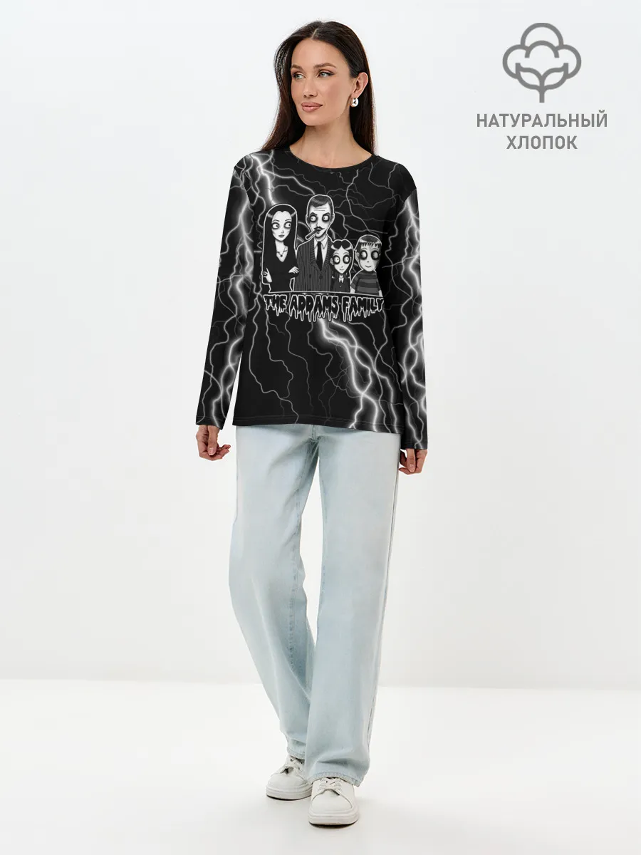Лонгслив женский. Хлопок / Addams family | Семейка Аддамс