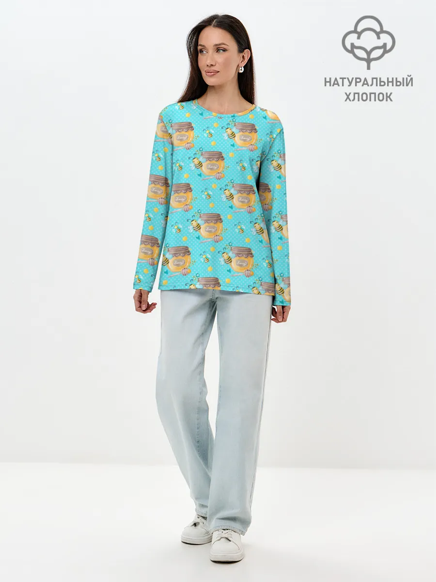 Лонгслив женский. Хлопок / Кто пчелок уважает