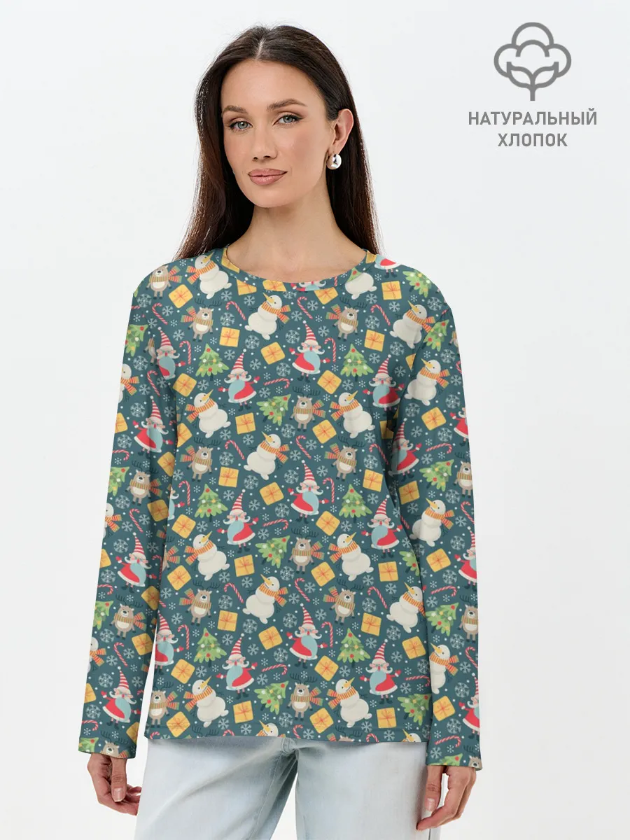 Лонгслив женский. Хлопок / С Новым Годом