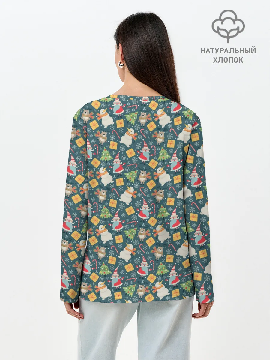 Лонгслив женский. Хлопок / С Новым Годом