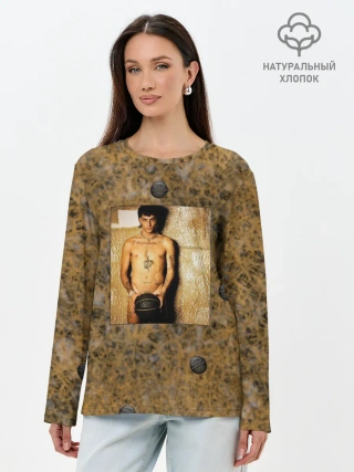 Лонгслив женский. Хлопок / Damiano David. Фотосессия с мячом