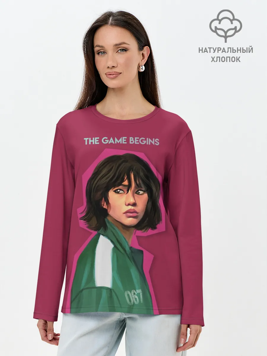 Лонгслив женский. Хлопок / Игрок Ojingeo geim.