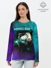 Лонгслив женский. Хлопок / Стив в космосе - Майнкрафт