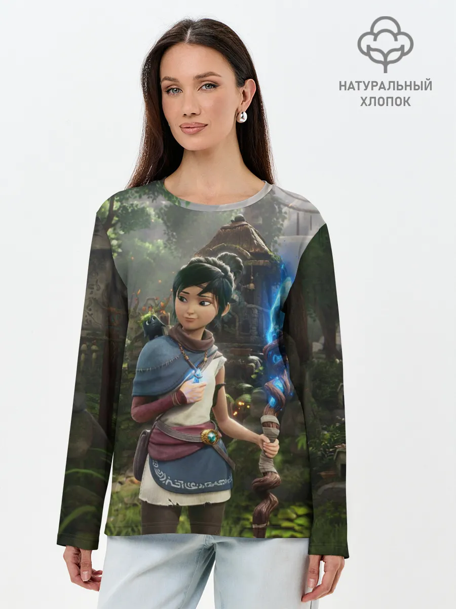 Лонгслив женский. Хлопок / Кена и Мост Духов