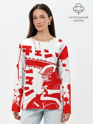 Лонгслив женский. Хлопок / Chainsaw Man, Человек-бензопила