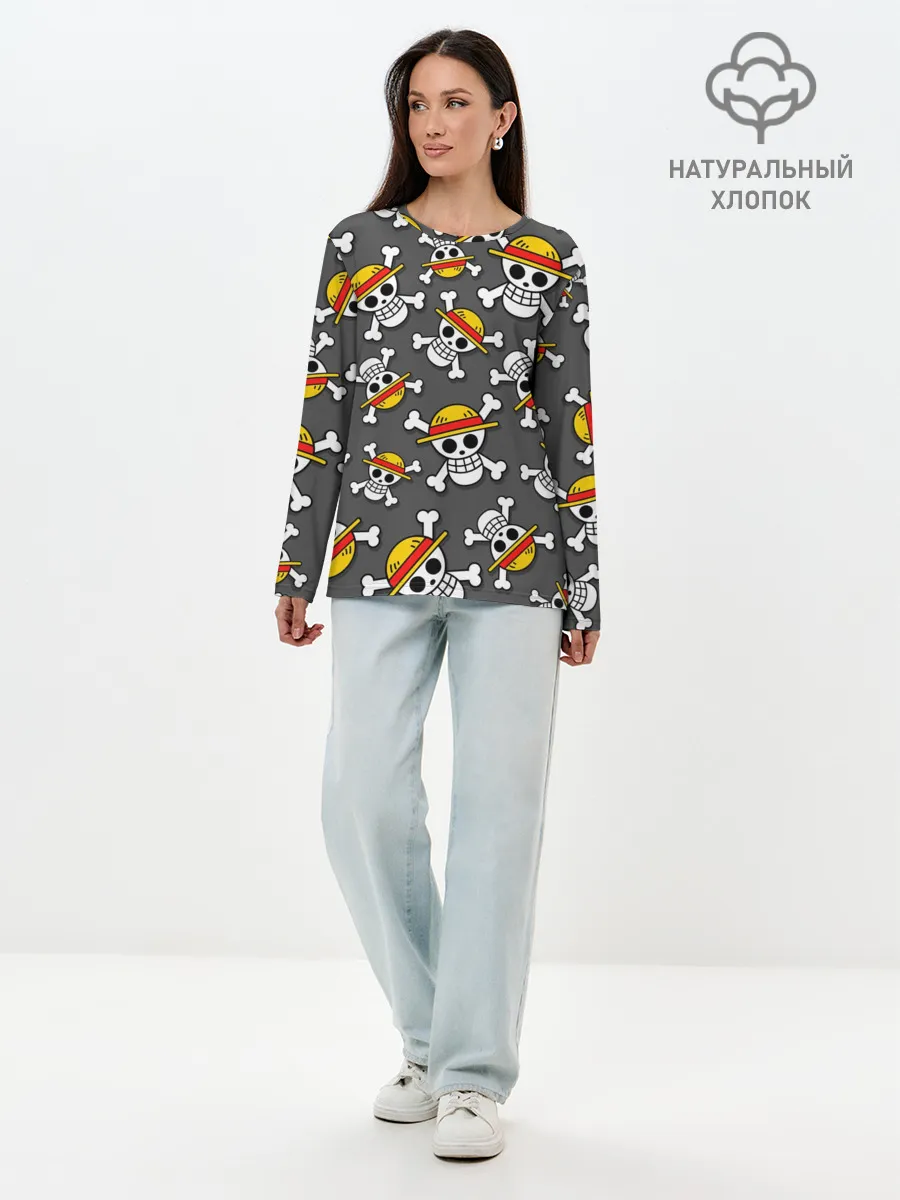 Лонгслив женский. Хлопок / Ван-Пис, Мугивара