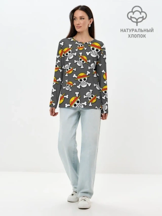 Лонгслив женский. Хлопок / Ван-Пис, Мугивара