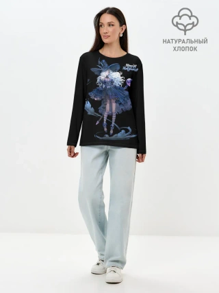 Лонгслив женский. Хлопок / Секси ведьма блонда