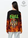 Лонгслив женский. Хлопок / Time to chill in fire