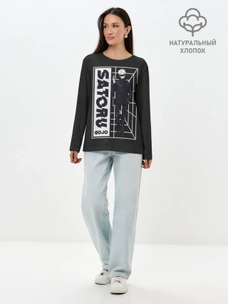 Лонгслив женский. Хлопок / SATORU GOJO Jujutsu Kaisen