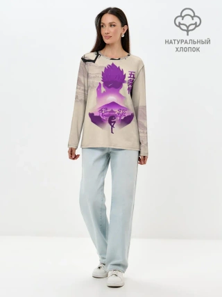 Лонгслив женский. Хлопок / Сатору Годжо японский стиль