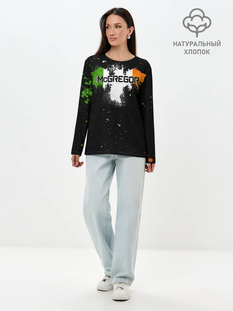Лонгслив женский. Хлопок / Ирландский орел Конор МакГрегор