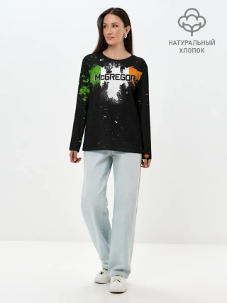 Лонгслив женский. Хлопок / Ирландский орел Конор МакГрегор