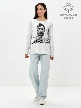 Лонгслив женский. Хлопок / Портрет Конор МакГрегора