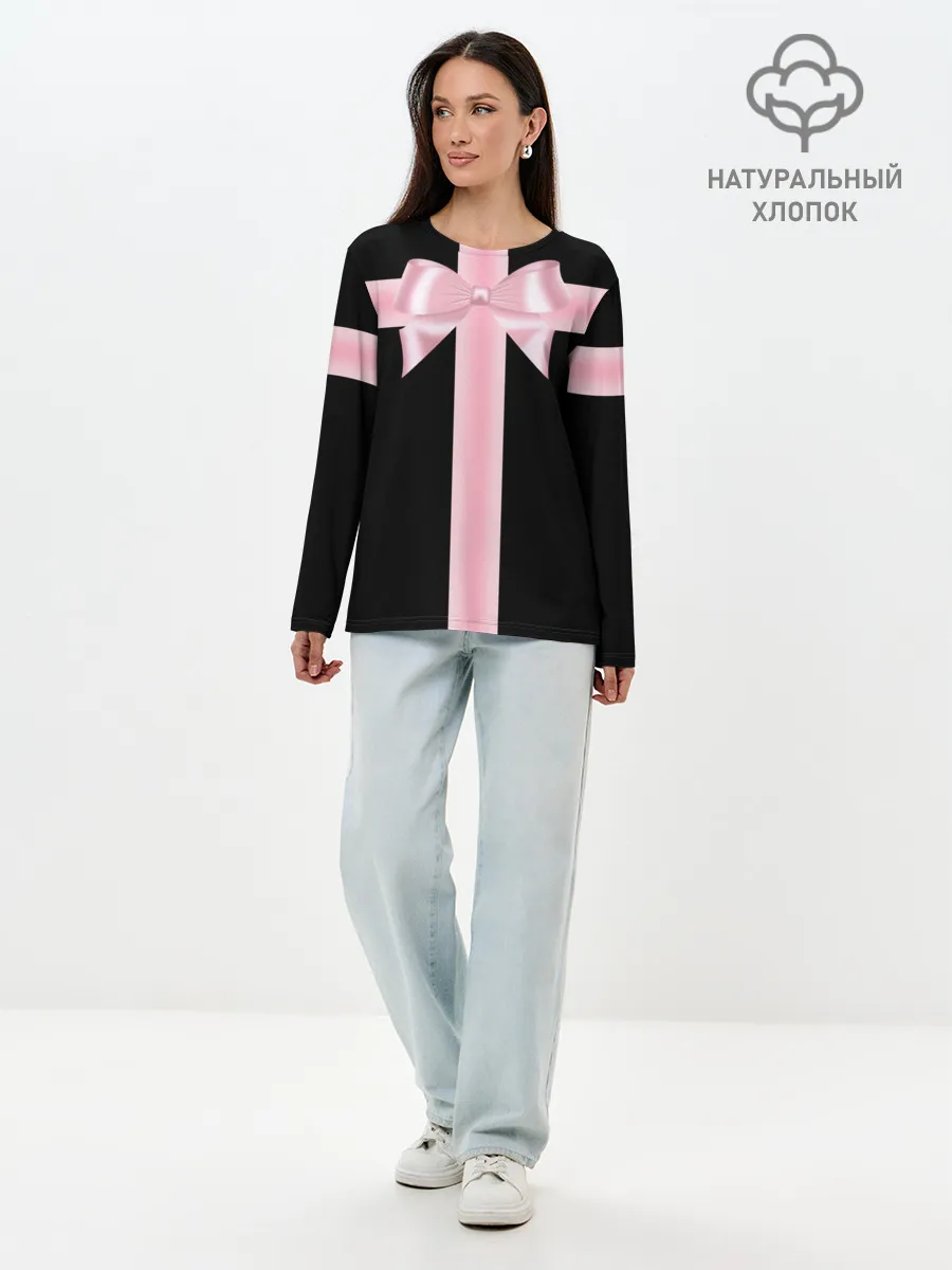 Лонгслив женский. Хлопок / ИГРА В КАЛЬМАРА, ДИЗАЙН ГРОБА