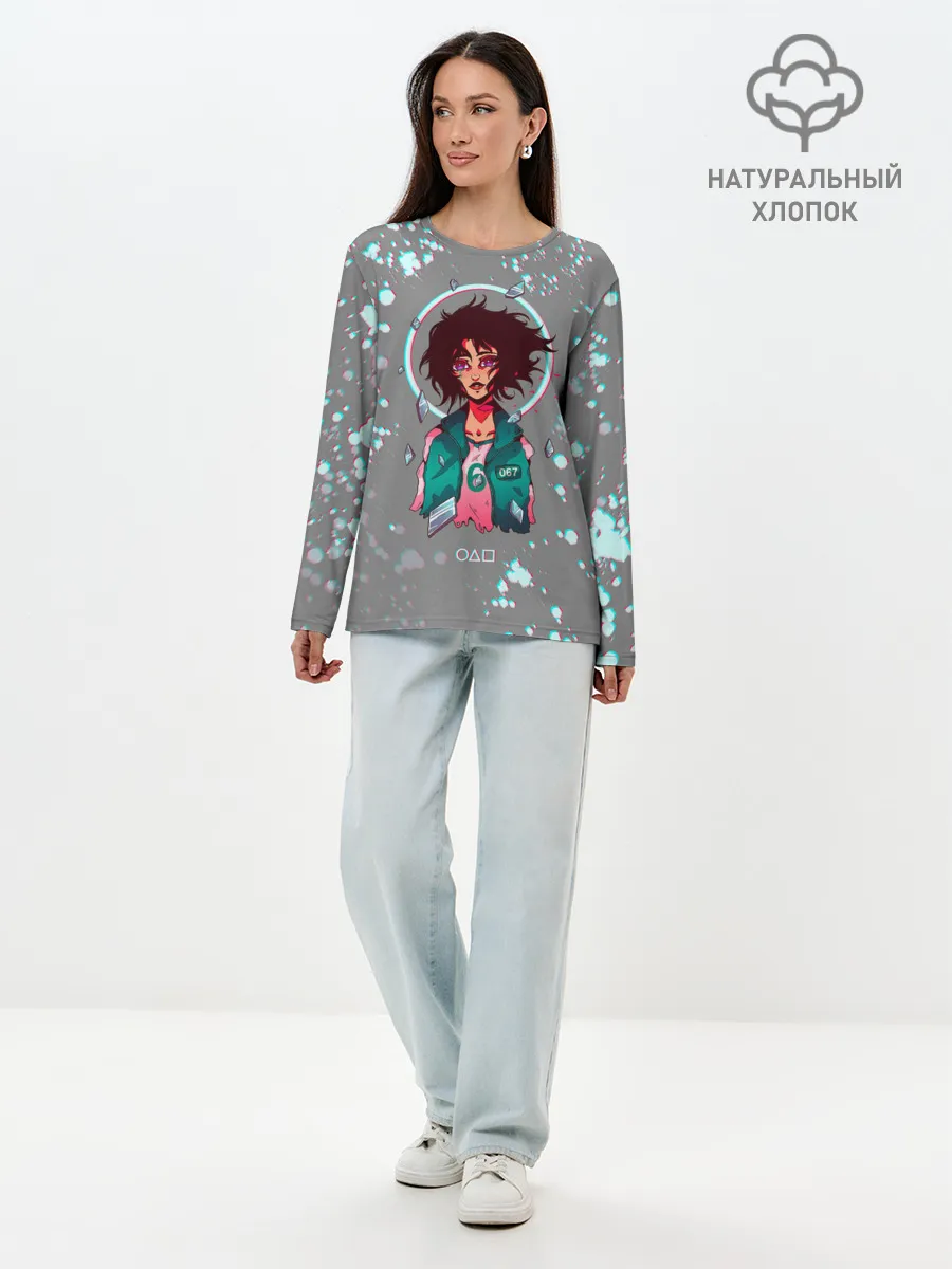 Лонгслив женский. Хлопок / 067 | ГЛИТЧ