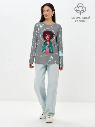 Лонгслив женский. Хлопок / 067 | ГЛИТЧ