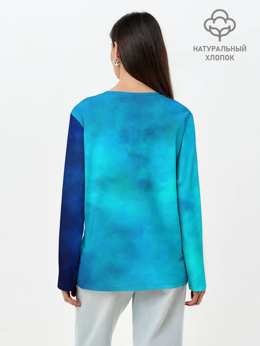 Лонгслив женский. Хлопок / Силуэт Фредди Меркьюри группа Queen