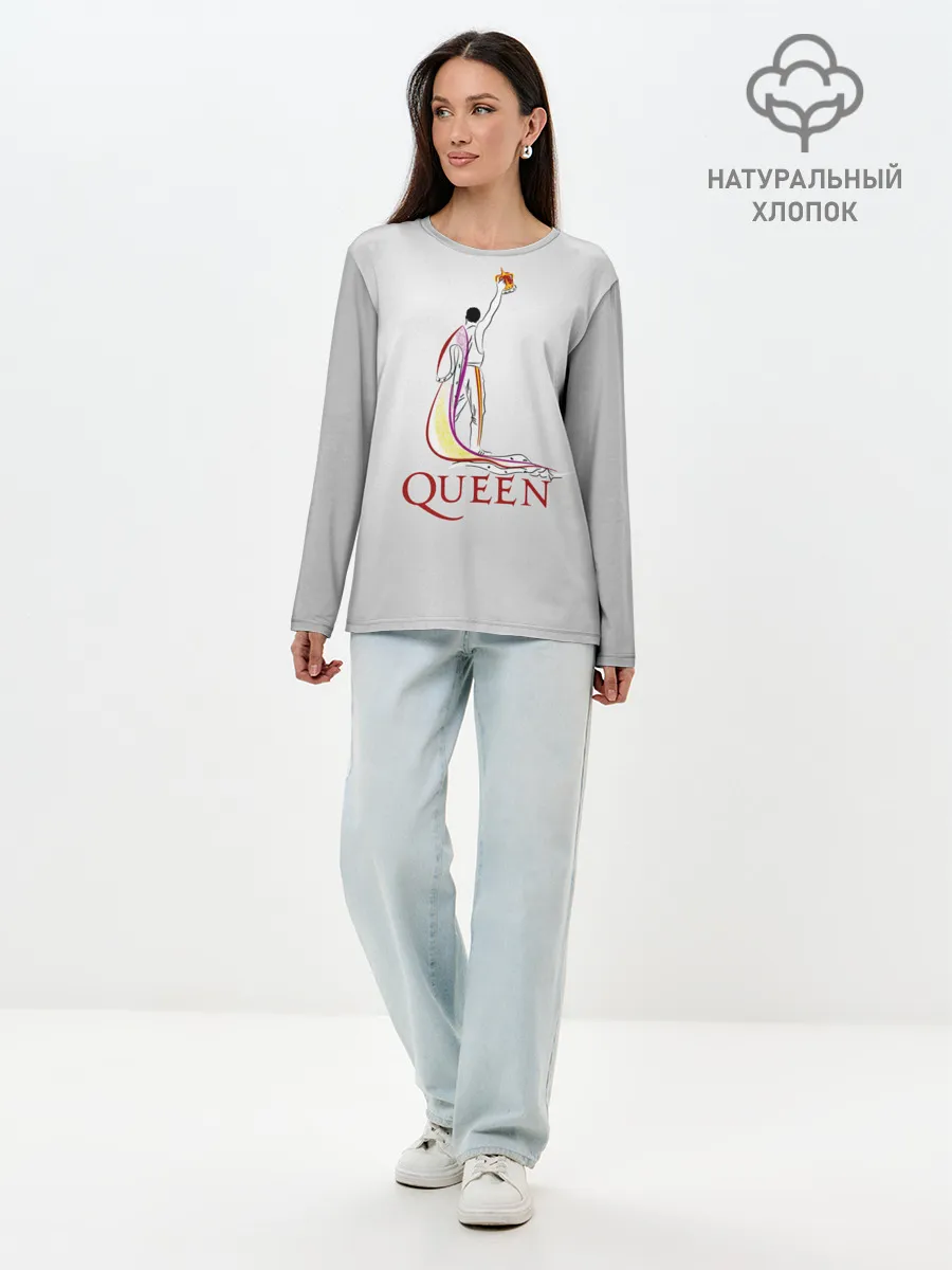 Лонгслив женский. Хлопок / Фредди Меркьюри - Queen