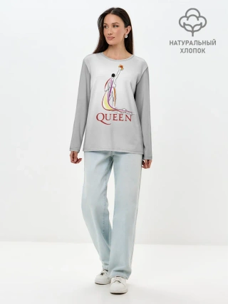 Лонгслив женский. Хлопок / Фредди Меркьюри - Queen