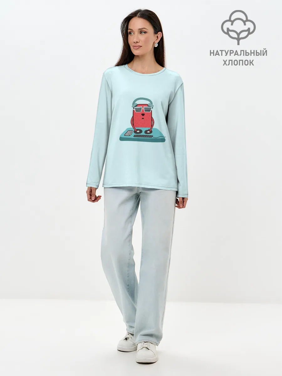 Лонгслив женский. Хлопок / Воспроизведение