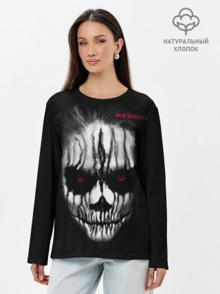 Лонгслив женский. Хлопок / Смерть смотрит на тебя