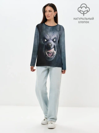 Лонгслив женский. Хлопок / ВОЛК-ОБОРОТЕНЬ