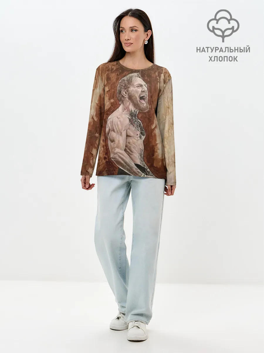 Лонгслив женский. Хлопок / Ярость Конора МакГрегора