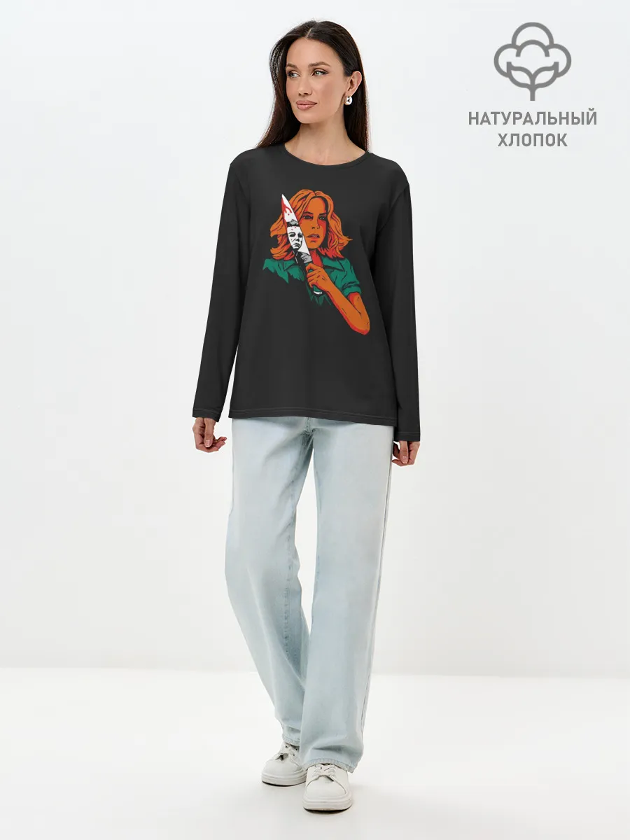 Лонгслив женский. Хлопок / Лори. Хэллоуин