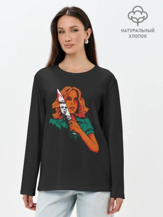 Лонгслив женский. Хлопок / Лори. Хэллоуин